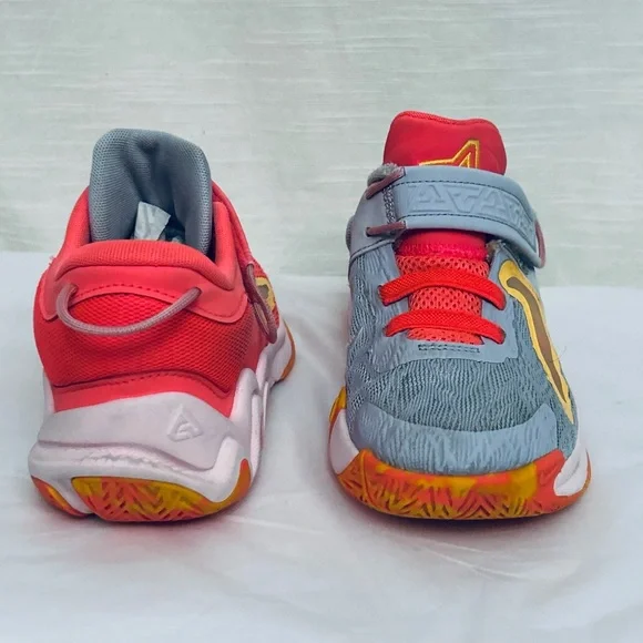 Nike Giannis Immortality 2 Kids Colorful Athletic Sneakers - Gray,Coral & Yellow - Picture 7 of 9